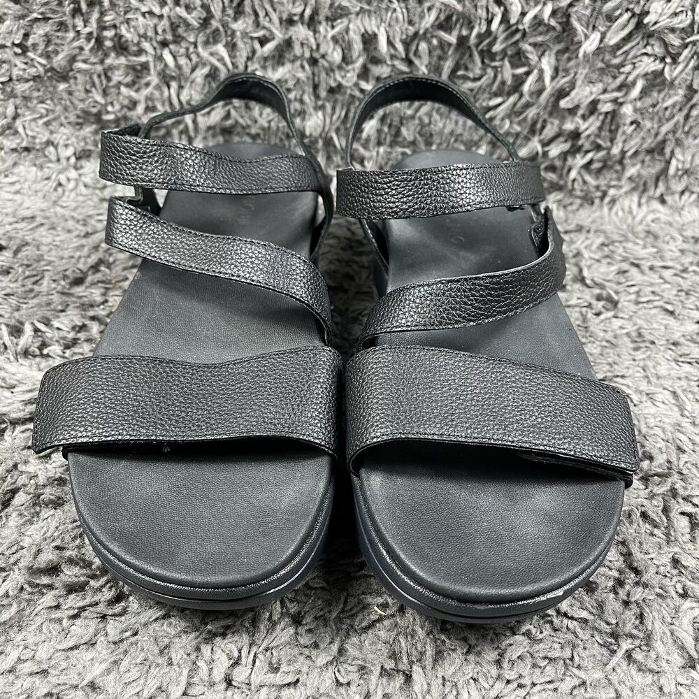 Vionic Sophia Womens Sandals Black Leather Size 8